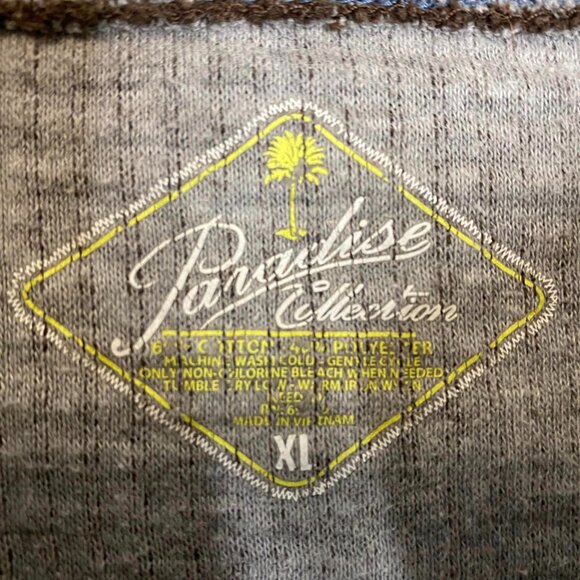 Men's XL Paradise Collection Brown and Gray Quarter Zip Pull Over - Picture 3 of 6